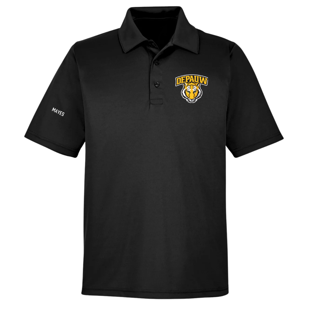 DePauw University Swimming & Diving Black Polo - Adison Mayes