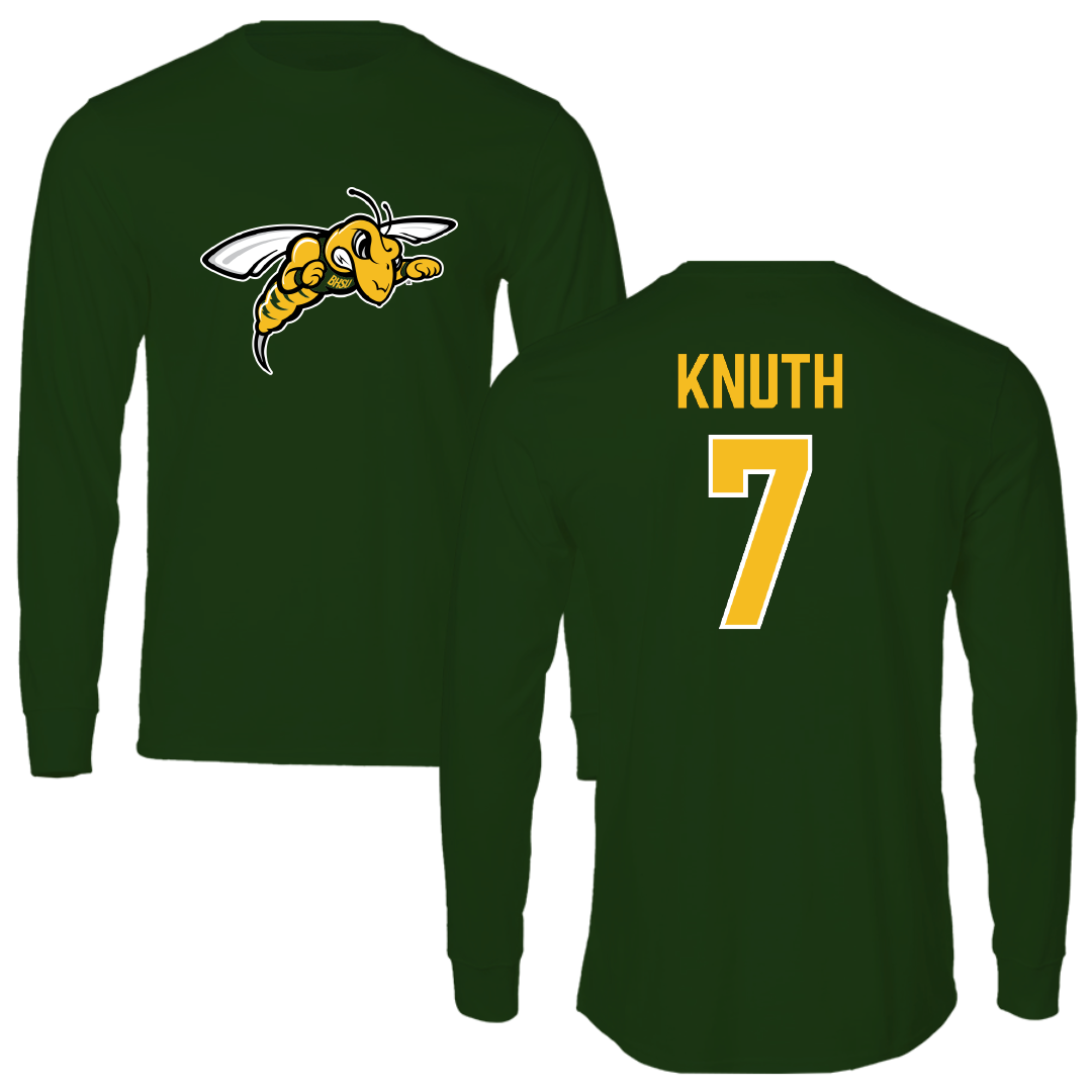 Black Hills State University Football Forest Green Performance Long Sleeve - #7 Sam Knuth