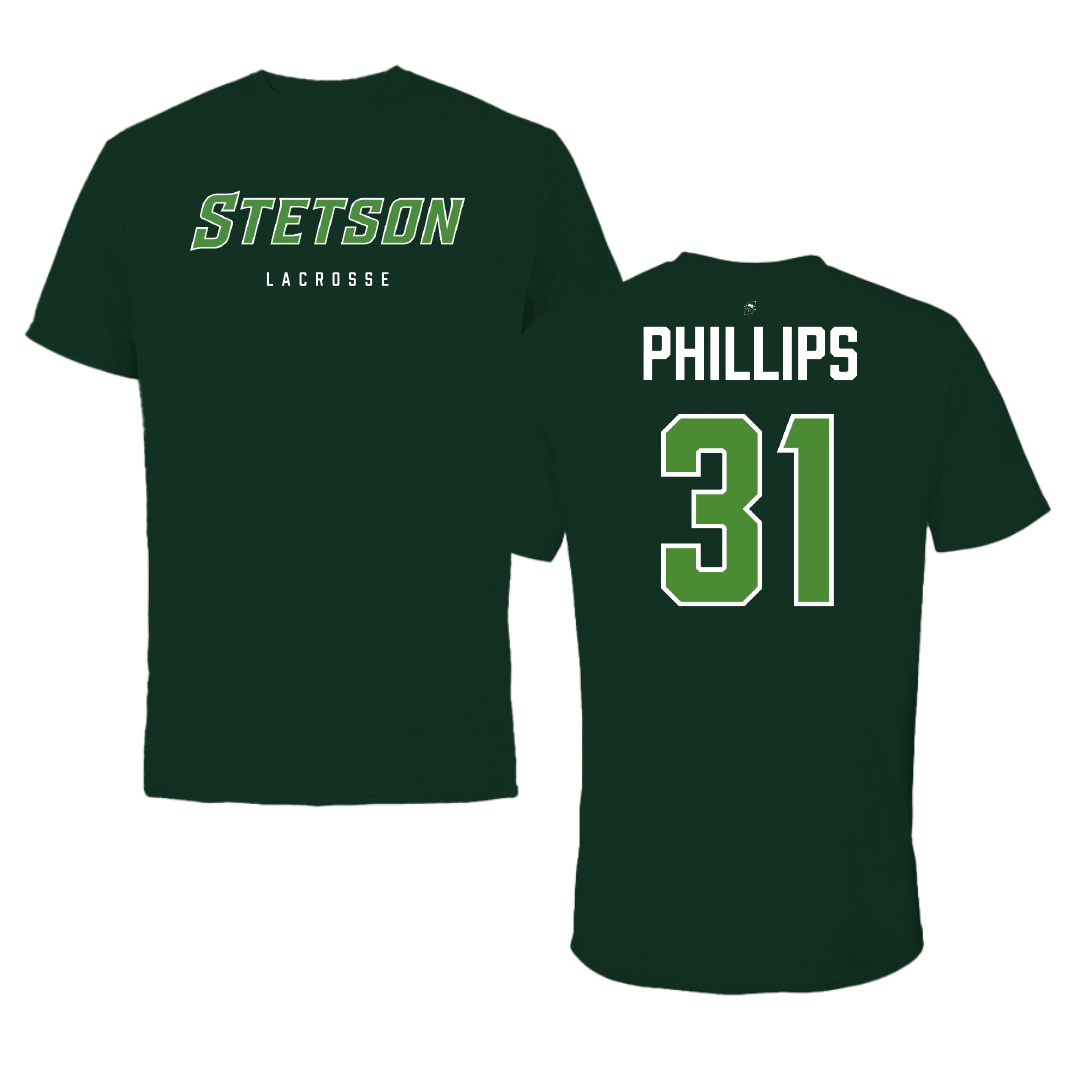 Stetson University Lacrosse (W) Forest Green Performance Tee - #31 Anya Phillips