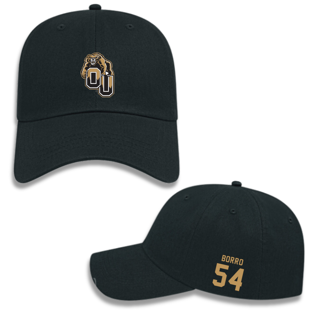Oakland University Ice Hockey (M) Black Hat - #54 Joseph Borro