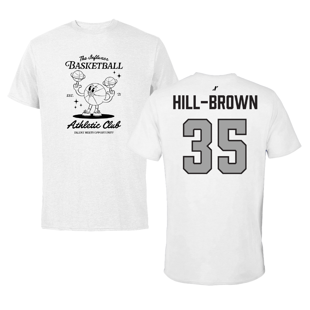 Basketball White Influxer Athletic Club Tee - #35 Tiairra Hill-Brown
