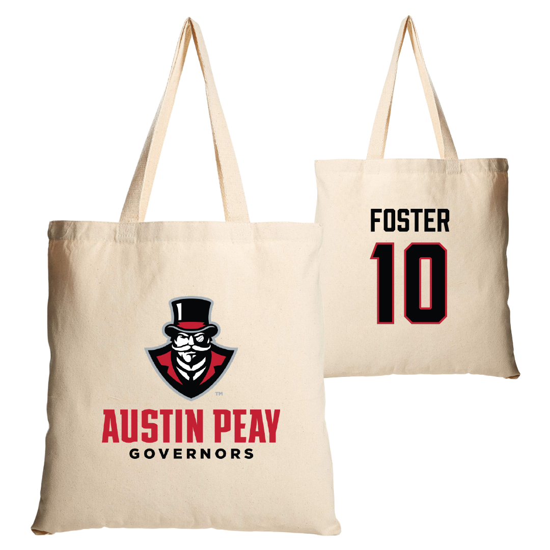 Austin Peay State University Basketball Tan Canvas Tote Bag - #10 La’Nya Foster