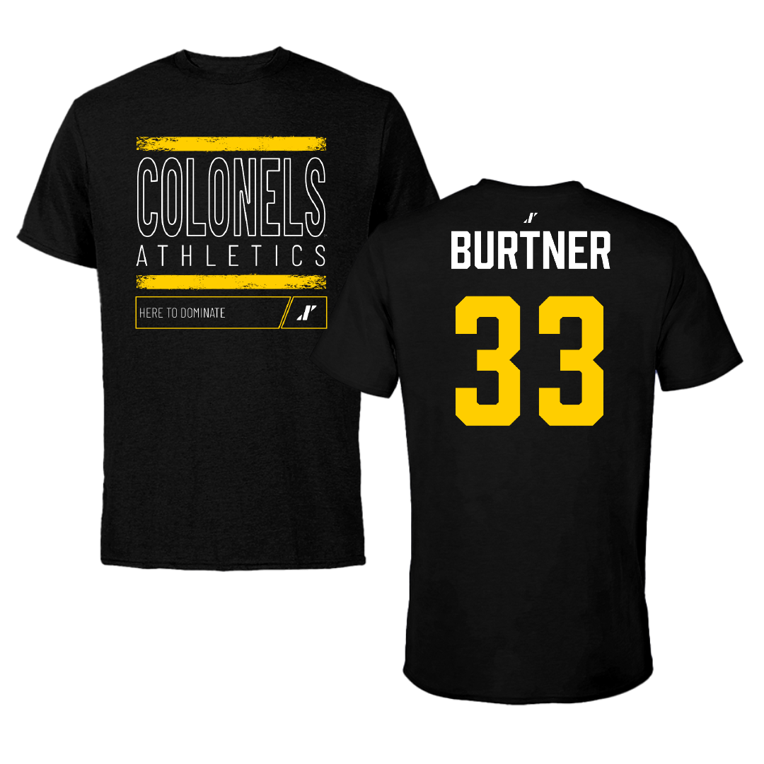 Centre College Basketball (M) Black Dominate Tee - #33 Max Burtner