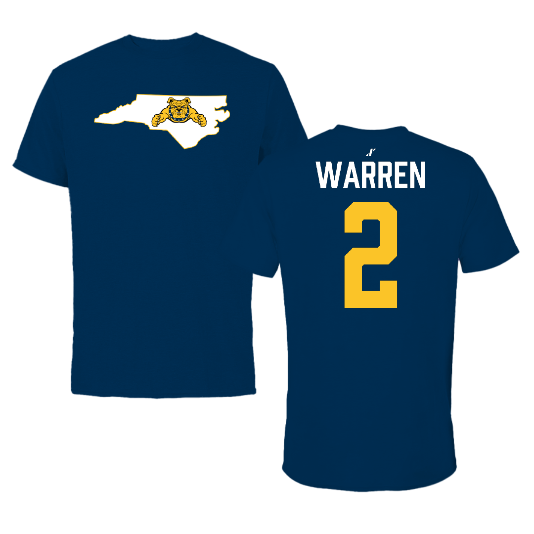 North Carolina A&T State University Football Navy State Performance Tee - #2 Jamison Warren