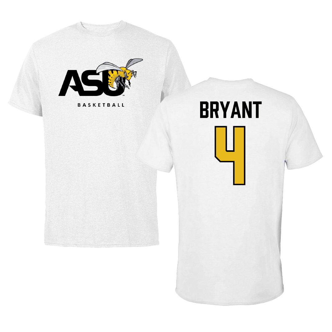 Alabama State University Basketball White ASU Tee - #4 Kaitlyn Bryant