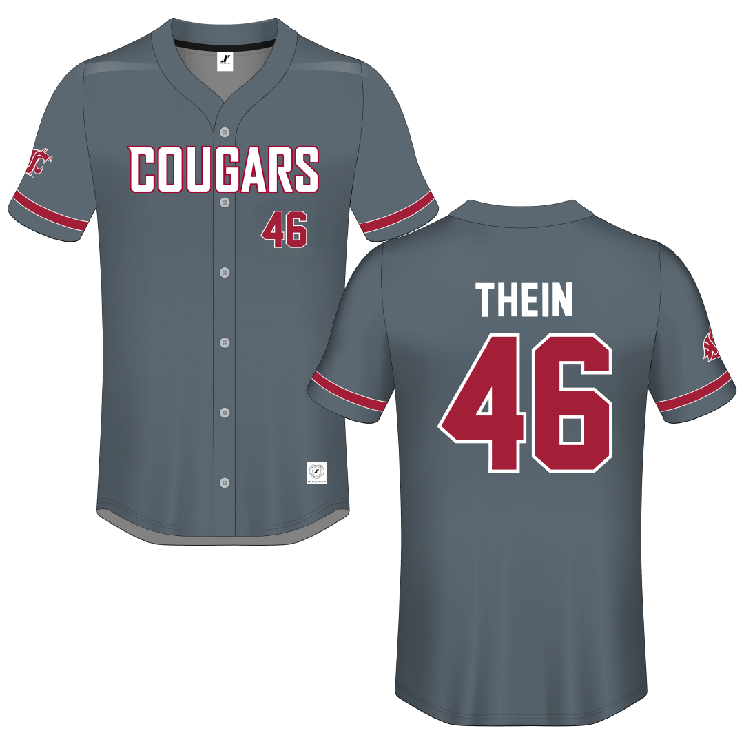 Washington State University Gray Button-Down Jersey - #46 Noah Thein