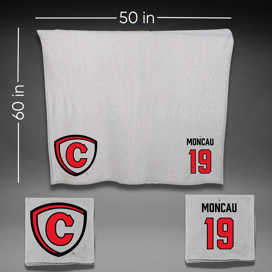 Carthage College Soccer Gray Blanket - #19 Alex Moncau