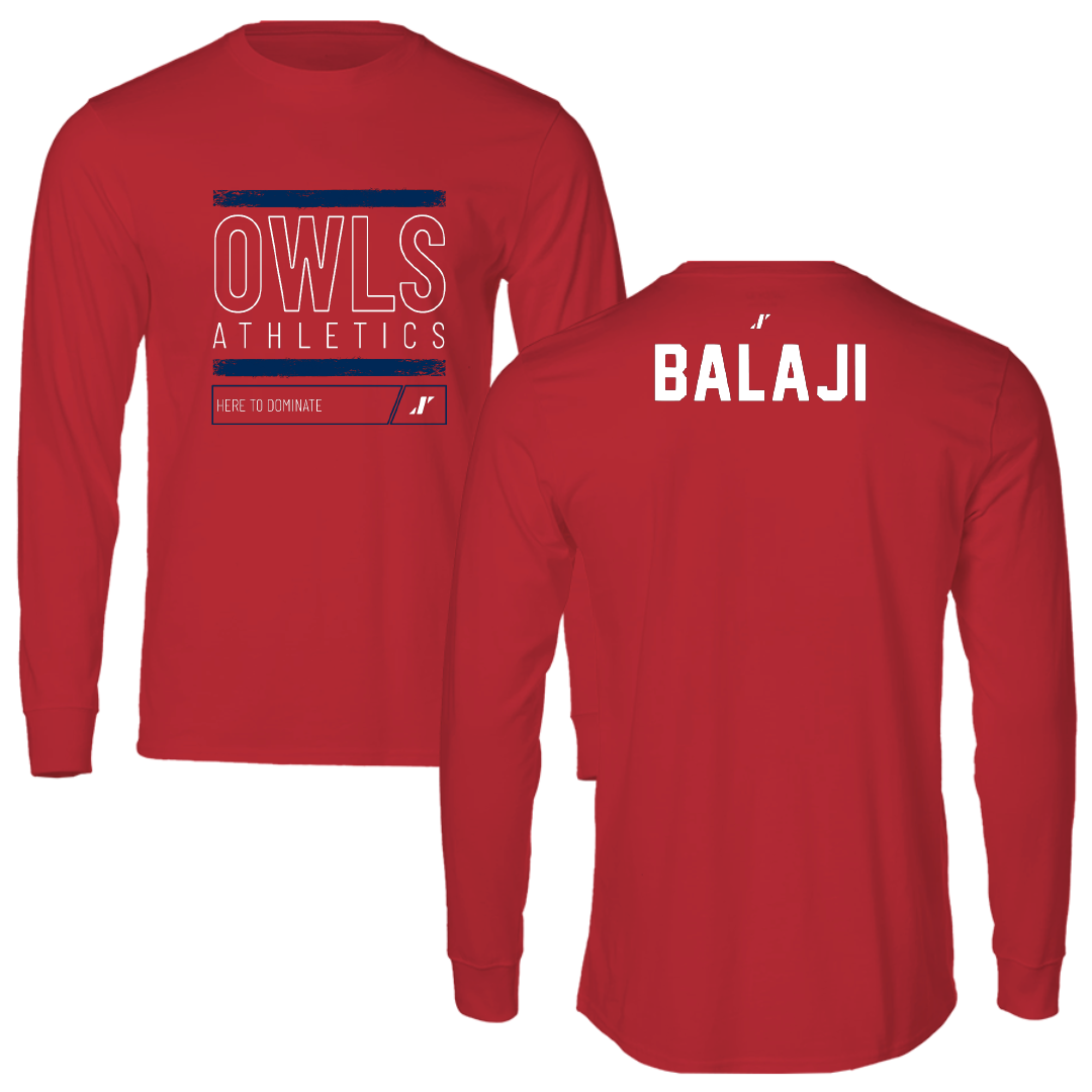 Florida Atlantic University Golf Red Dominate Performance Long Sleeve - Mohit Balaji