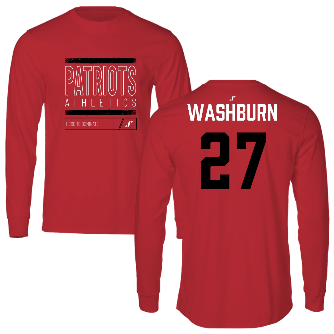 Dallas Baptist University Soccer Red Dominate Performance Long Sleeve - #27 Ashley Washburn