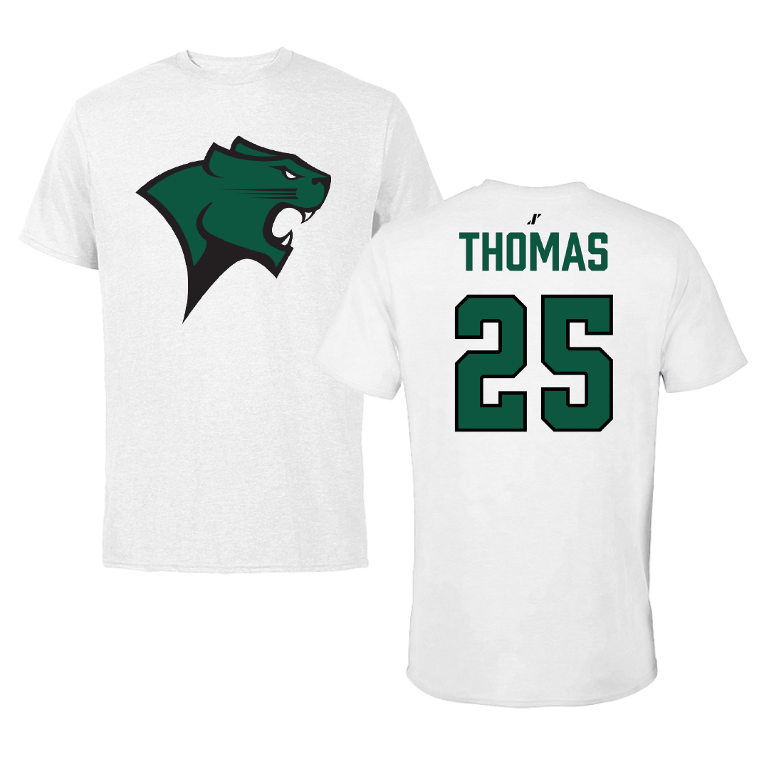 Chicago State University Basketball White Performance Tee - #25 Dakari Thomas