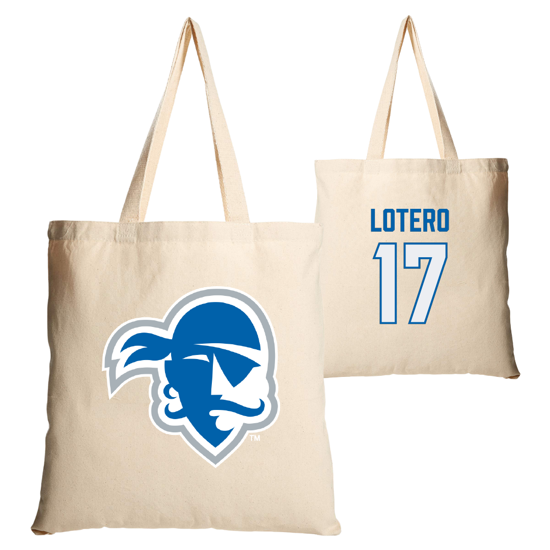 Seton Hall University Rugby Tan Canvas Tote Bag - #17 JuanDaniel Lotero