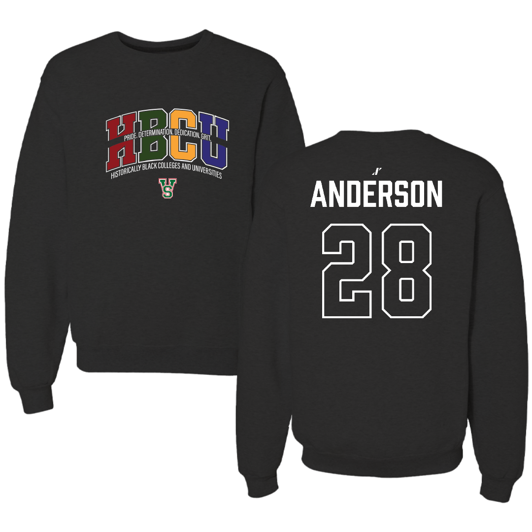 Mississippi Valley State University Football Black HBCU Crewneck - #28 Jordan Anderson
