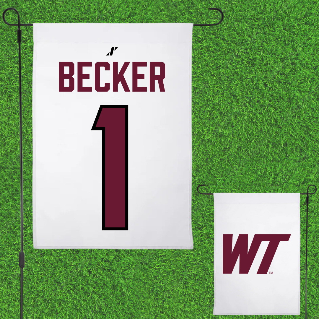 West Texas A&M University Volleyball White Garden Flag - #1 Emma Becker