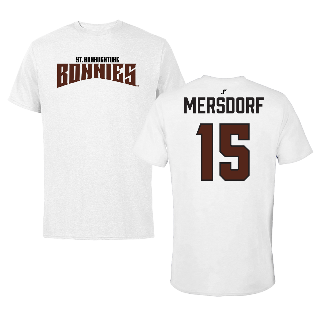 St. Bonaventure University Lacrosse (M) White Classic Tee - #15 Brett Mersdorf