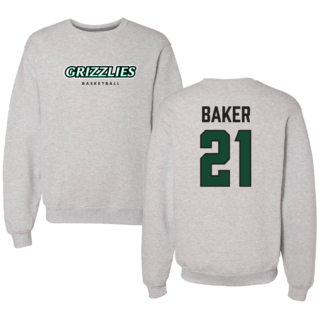 Adams State University Basketball (M) Gray Grizzlies Crewneck - #21 Dillan Baker