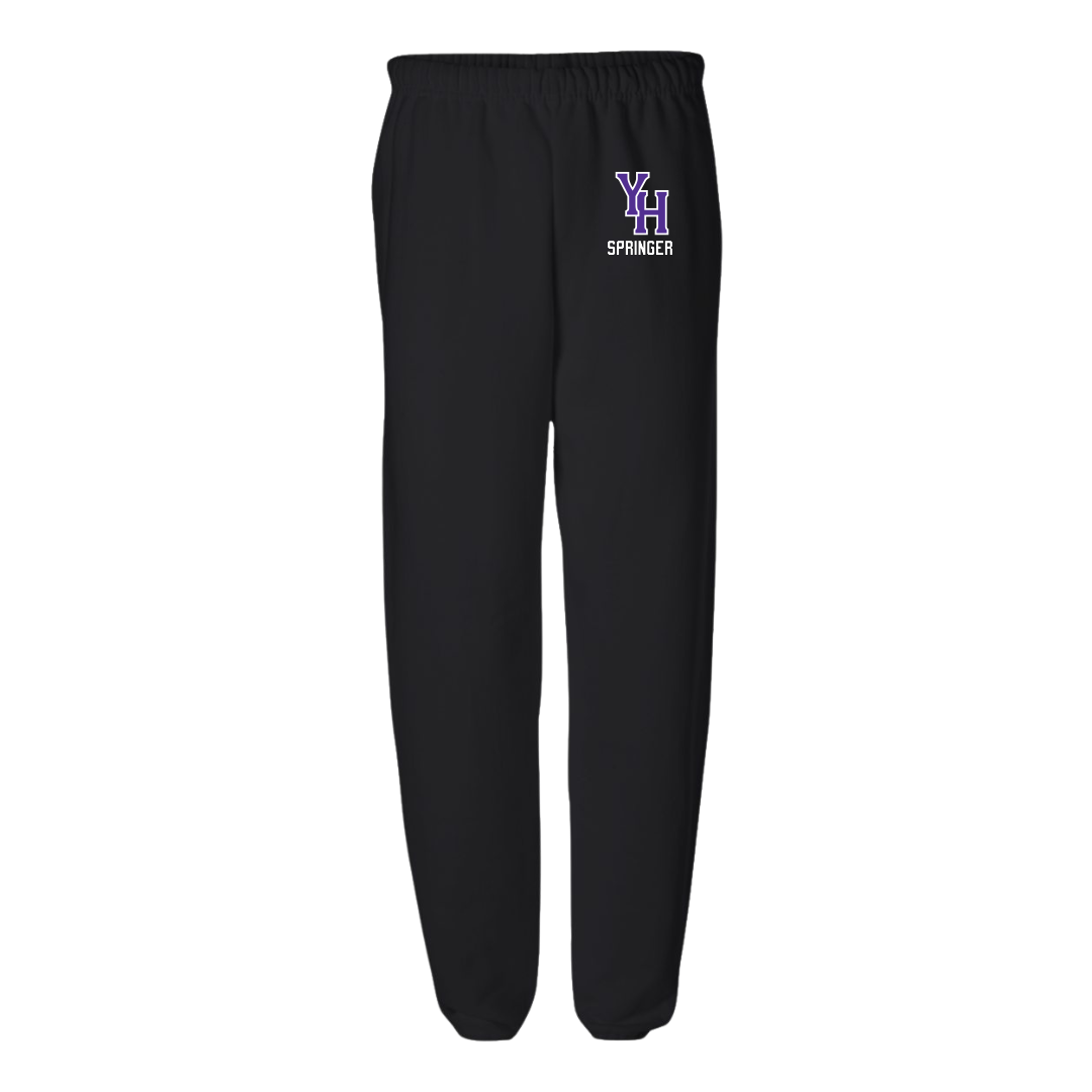 Young Harris College Volleyball (W) Black Sweatpants - #9 Rylie Springer