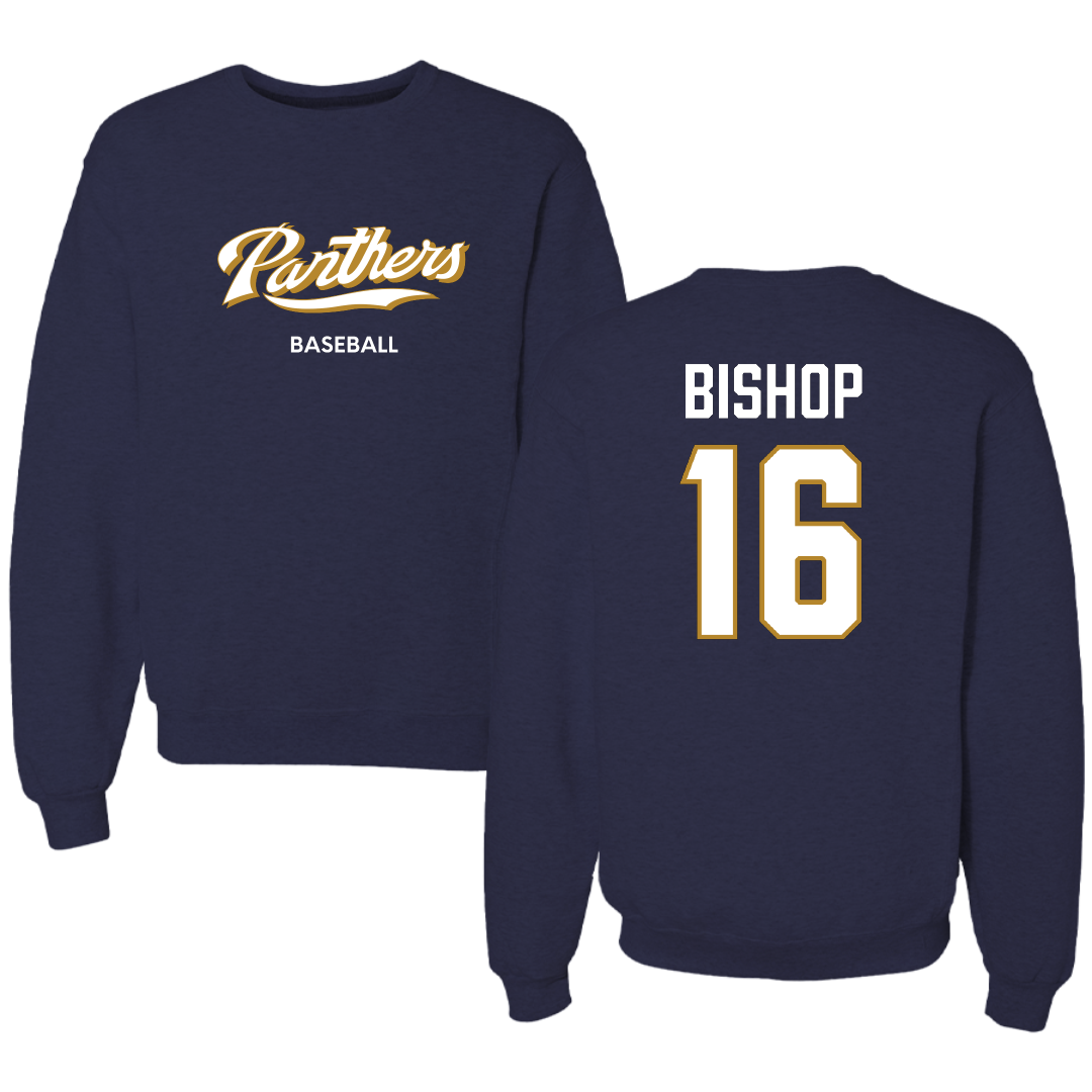 Florida International University Baseball Navy Panthers Crewneck - #16 Jaydon Bishop
