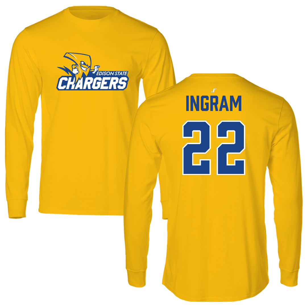 Edison State Community College Basketball Gold Long Sleeve - #22 Chylan Ingram