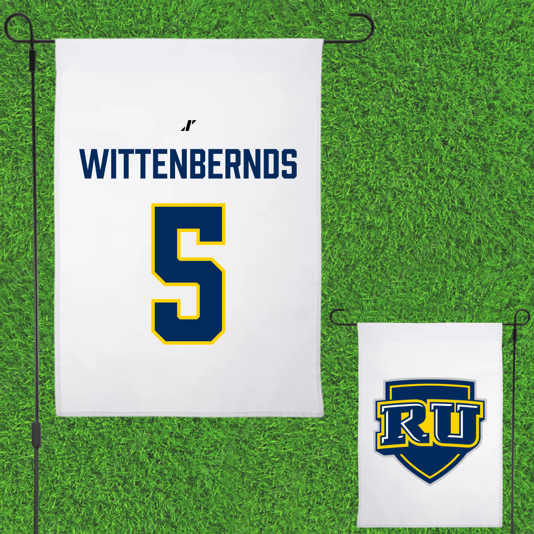 Regis University (Colorado) Soccer White Garden Flag - #5 Ben Wittenbernds