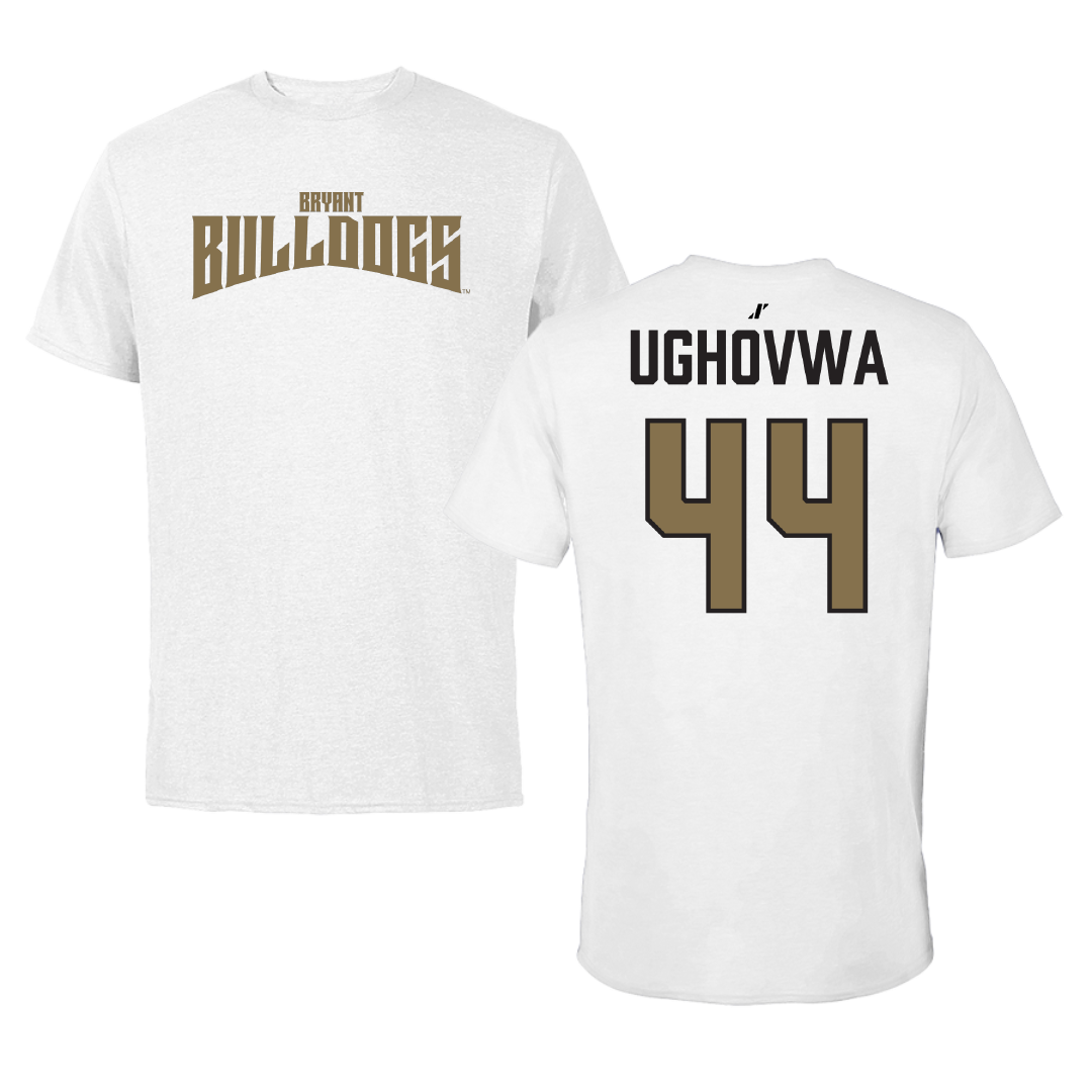Bryant University Football White Classic Performance Tee - #44 Nathan Ughovwa