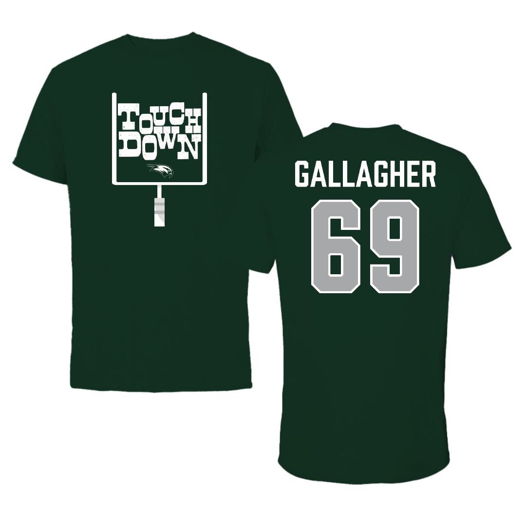 Wagner College Football Forest Green Touchdown Performance Tee - #69 Shane Gallagher