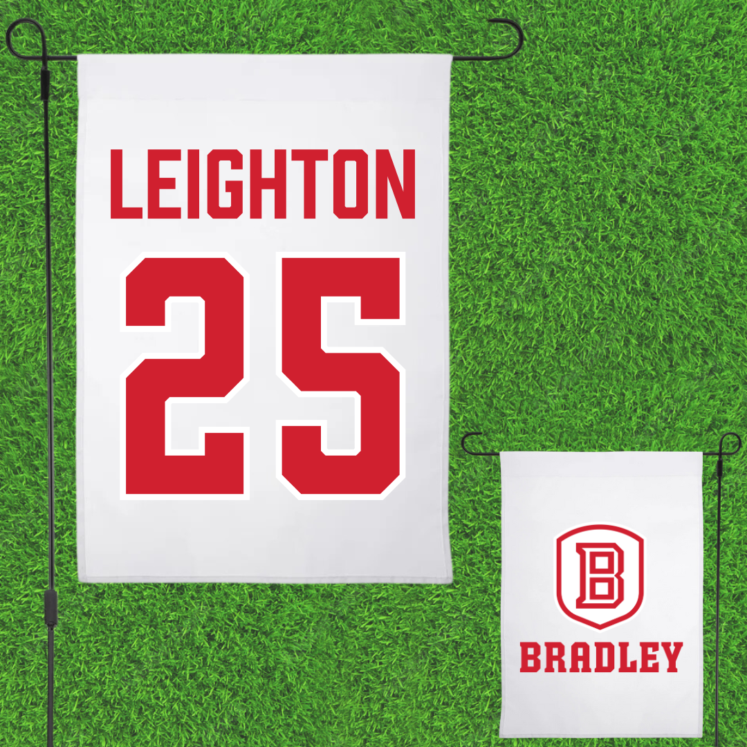 Bradley University Baseball White Garden Flag - #25 Cal Leighton