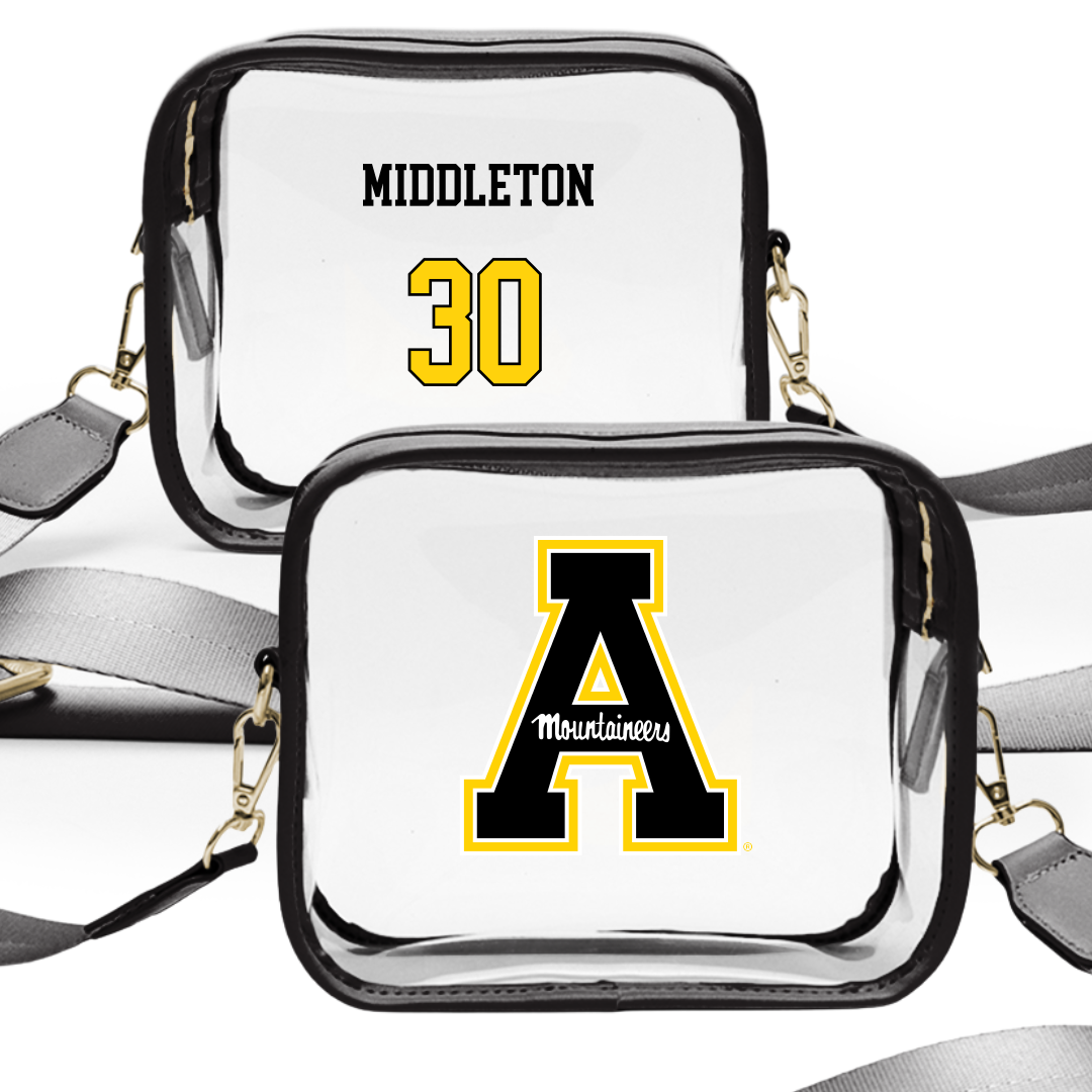 Appalachian State University Baseball Black Clear Stadium Bag - #30 Mason Middleton