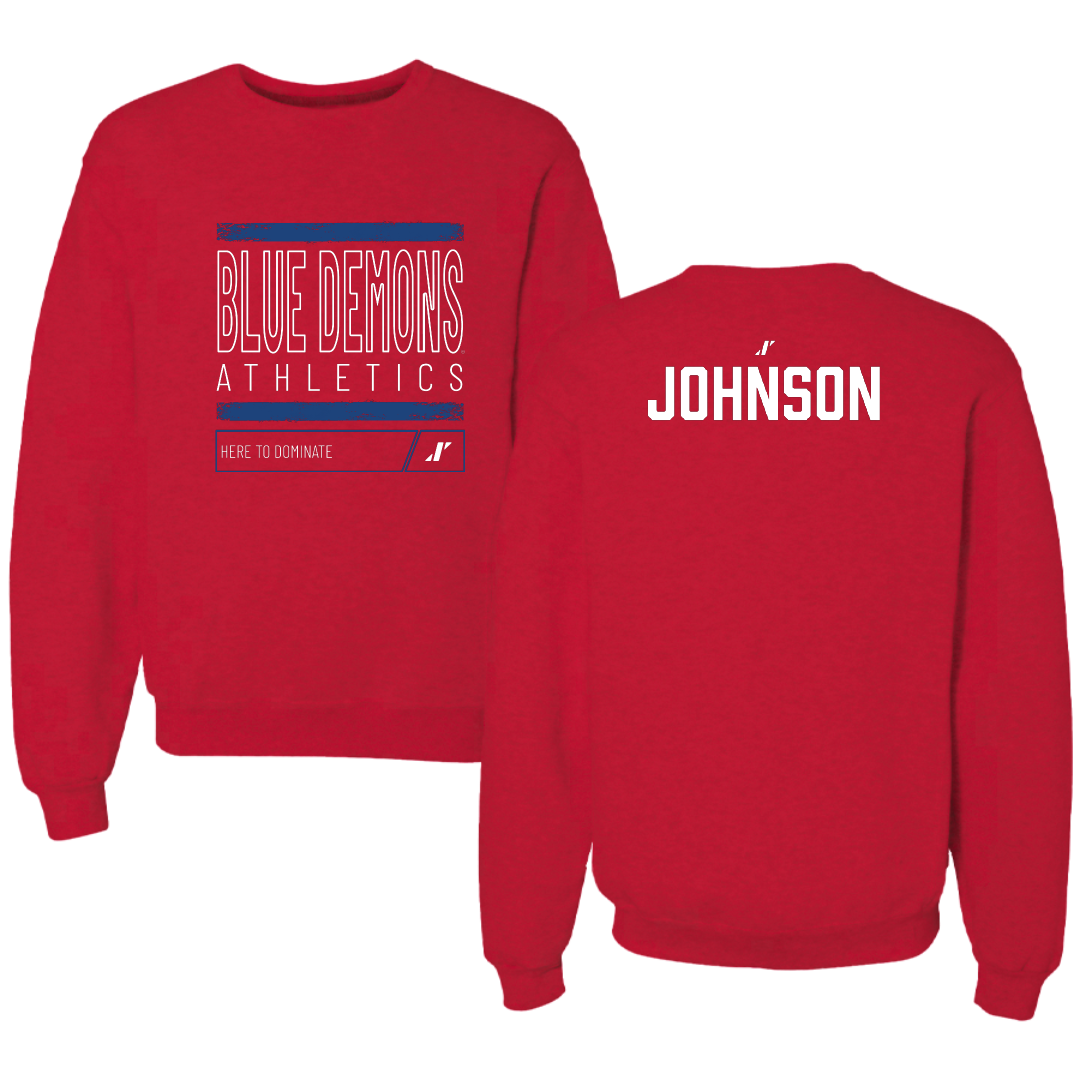 DePaul University TF and XC Red Dominate Crewneck - Trixie Johnson