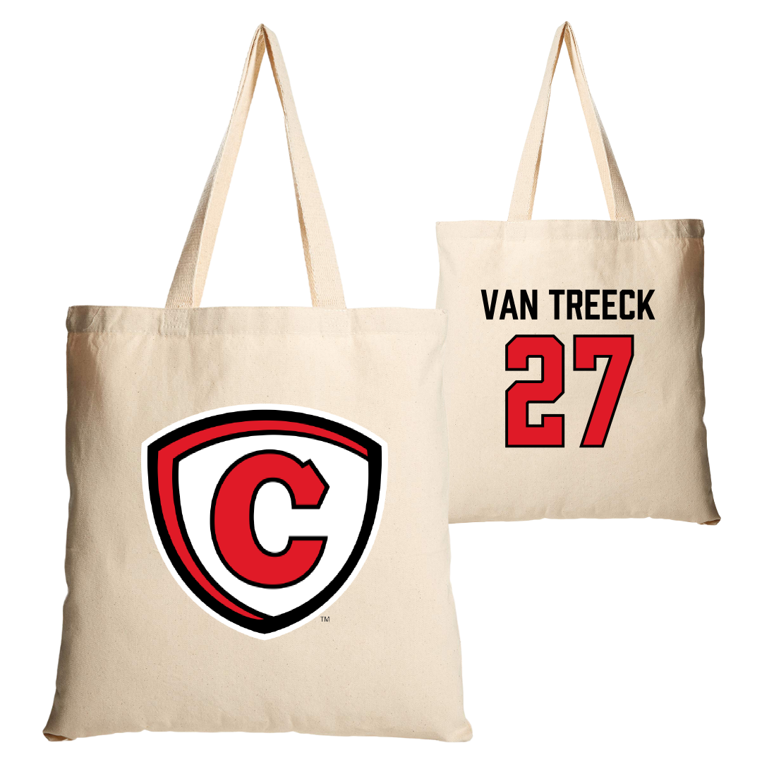 Carthage College Baseball Tan Canvas Tote Bag - #27 Tommy Van Treeck