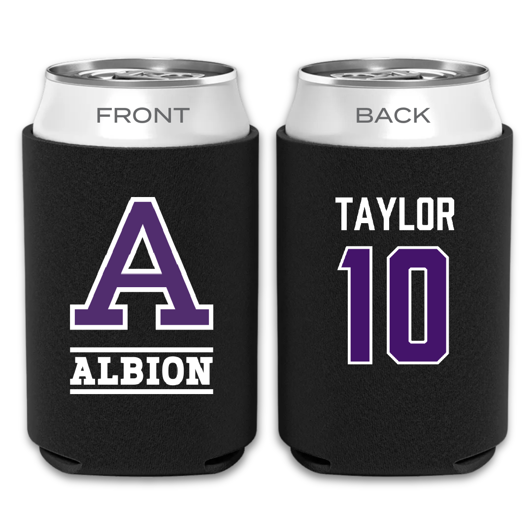 Albion College Soccer (M) Black Can Cooler - #10 Cadence Taylor