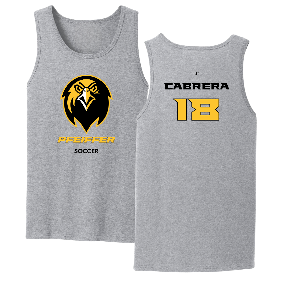 Pfeiffer University Soccer (M) Sport Gray Tank Top - #18 Everth Cabrera