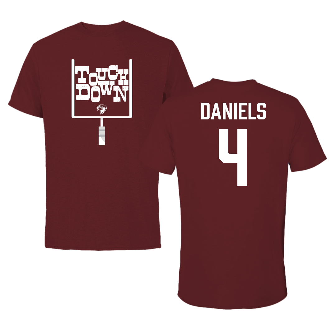 Fairmont State University Football Maroon Touchdown Tee - #4 Demarcus Daniels
