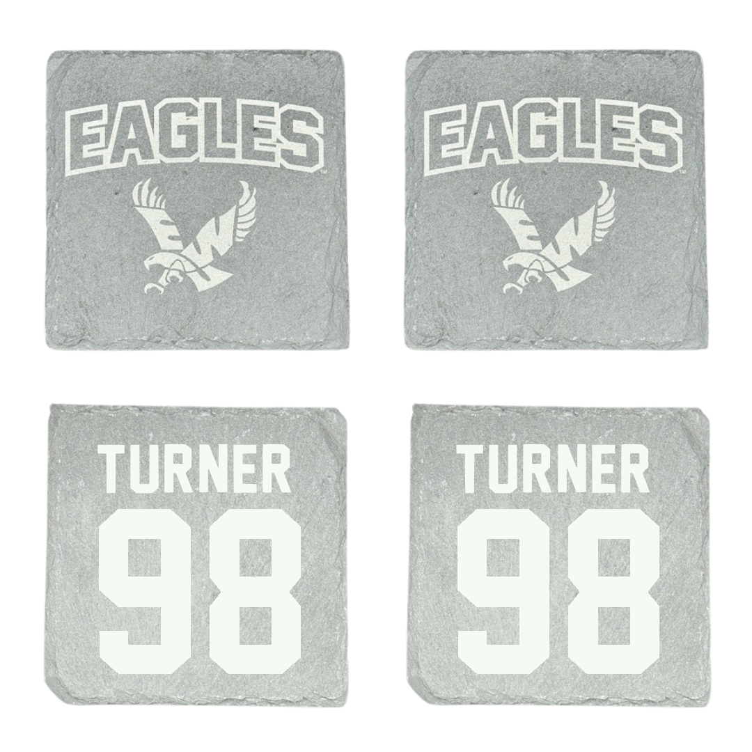 Eastern Washington University Football Stone Coaster (4 Pack)  - #98 Zander Turner
