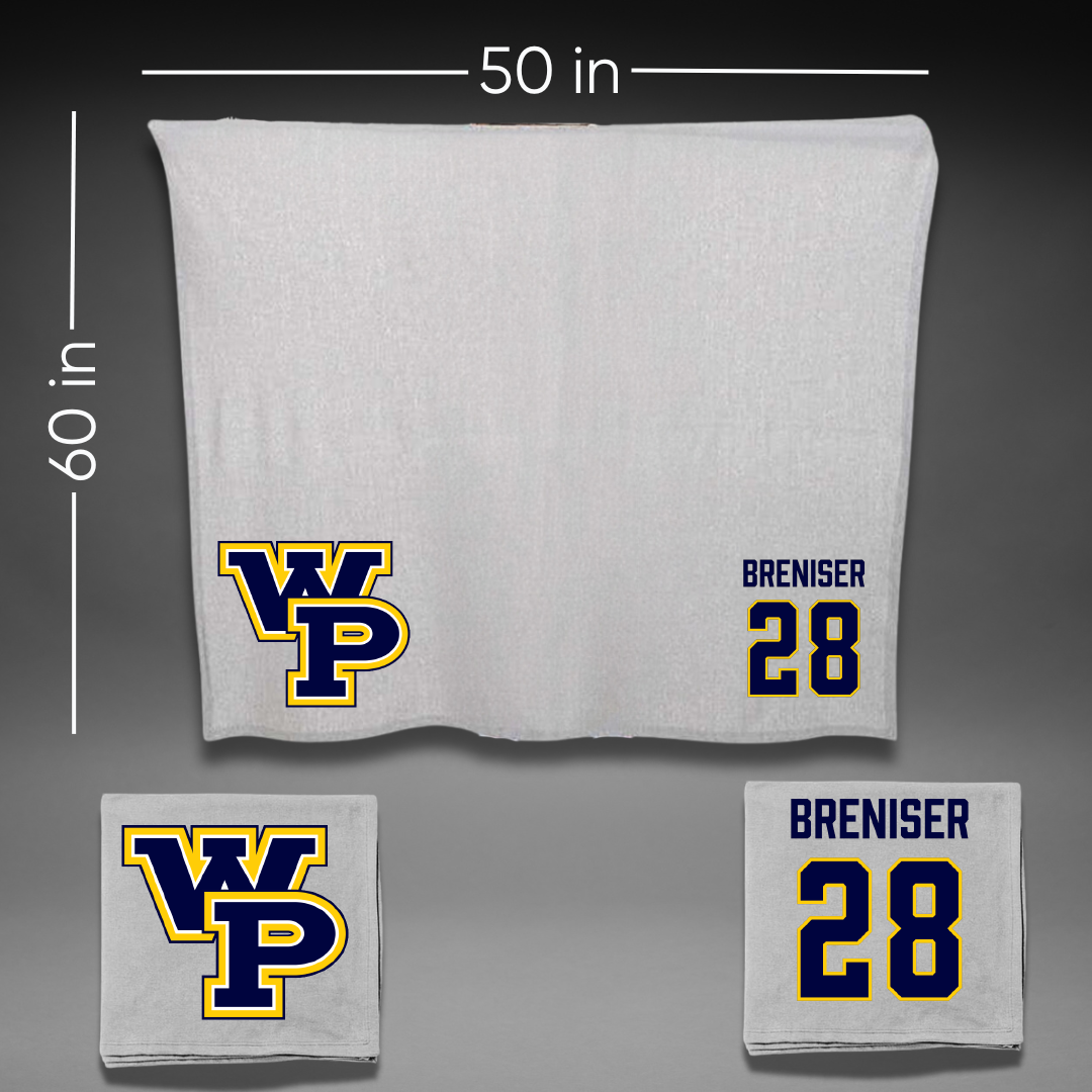 William Penn University Lacrosse (M) Gray Blanket - #28 Everett Breniser