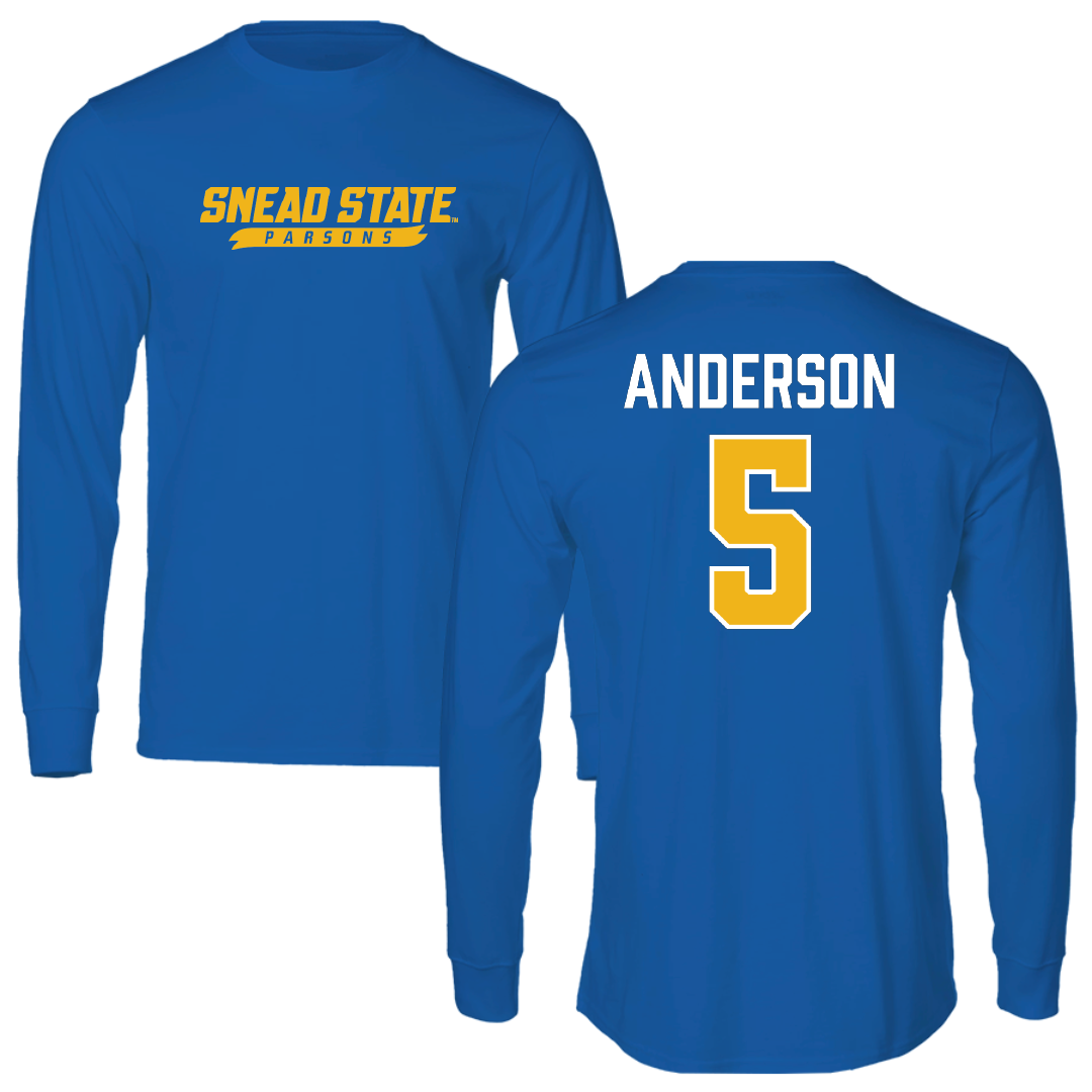 Snead State Community College Baseball Blue Performance Long Sleeve - #5 Mac Anderson