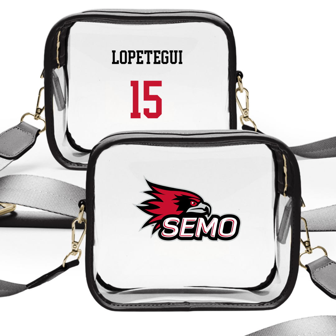 Southeast Missouri State University Baseball Black Clear Stadium Bag - #15 Ryan Lopetegui