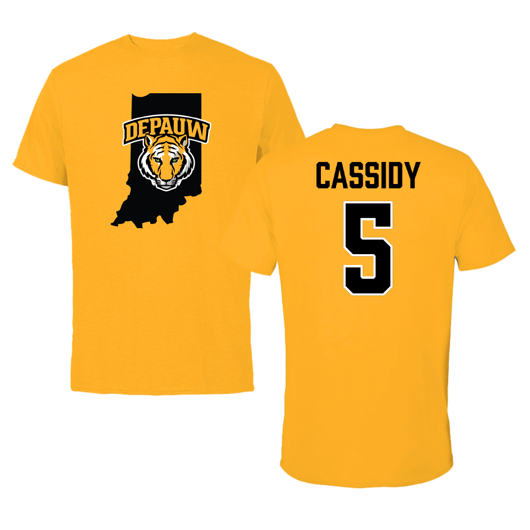 DePauw University Lacrosse Gold State Performance Tee - #5 Carter Cassidy
