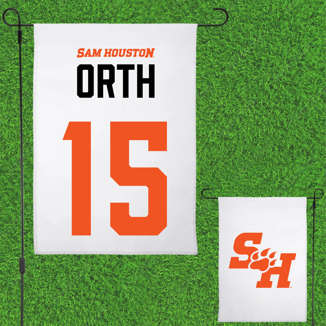 Sam Houston State University Baseball White Garden Flag - #15 Kirby Orth