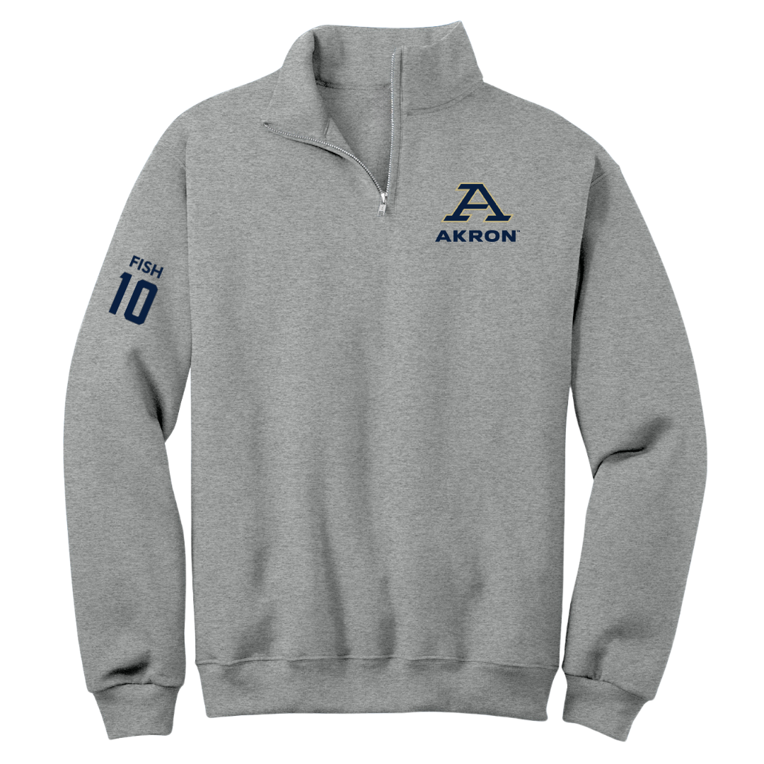 University of Akron Football Sport Gray Quarter-Zip - #10 Antavious Fish