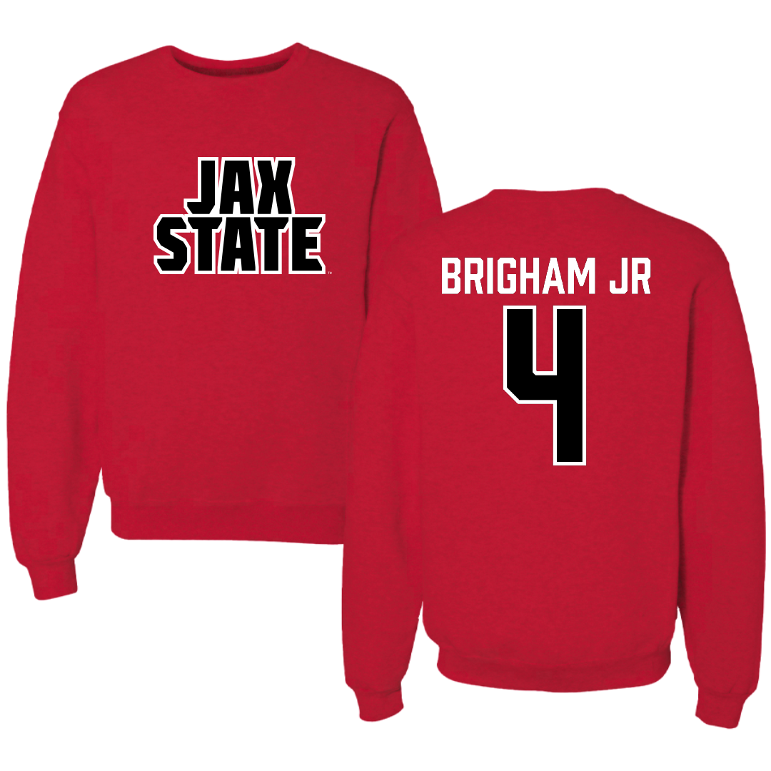Jacksonville State University Basketball Red Crewneck - #4 Marcellus Brigham Jr