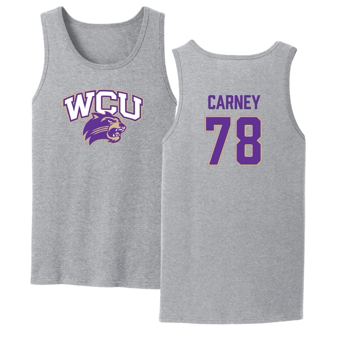 Western Carolina University Football Sport Gray Tank Top - #78 Evan Carney