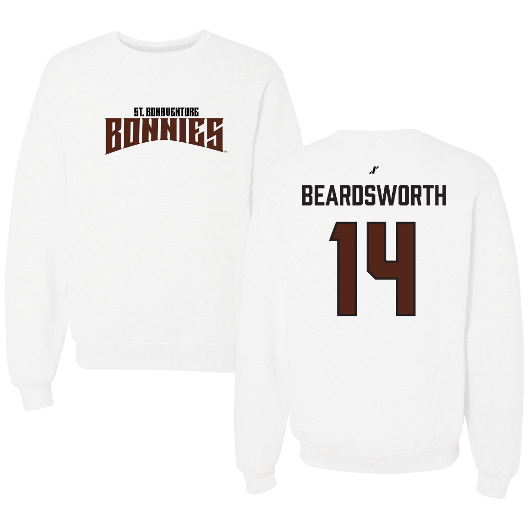 St. Bonaventure University Rugby (M) White Classic Crewneck - #14 Mason Beardsworth