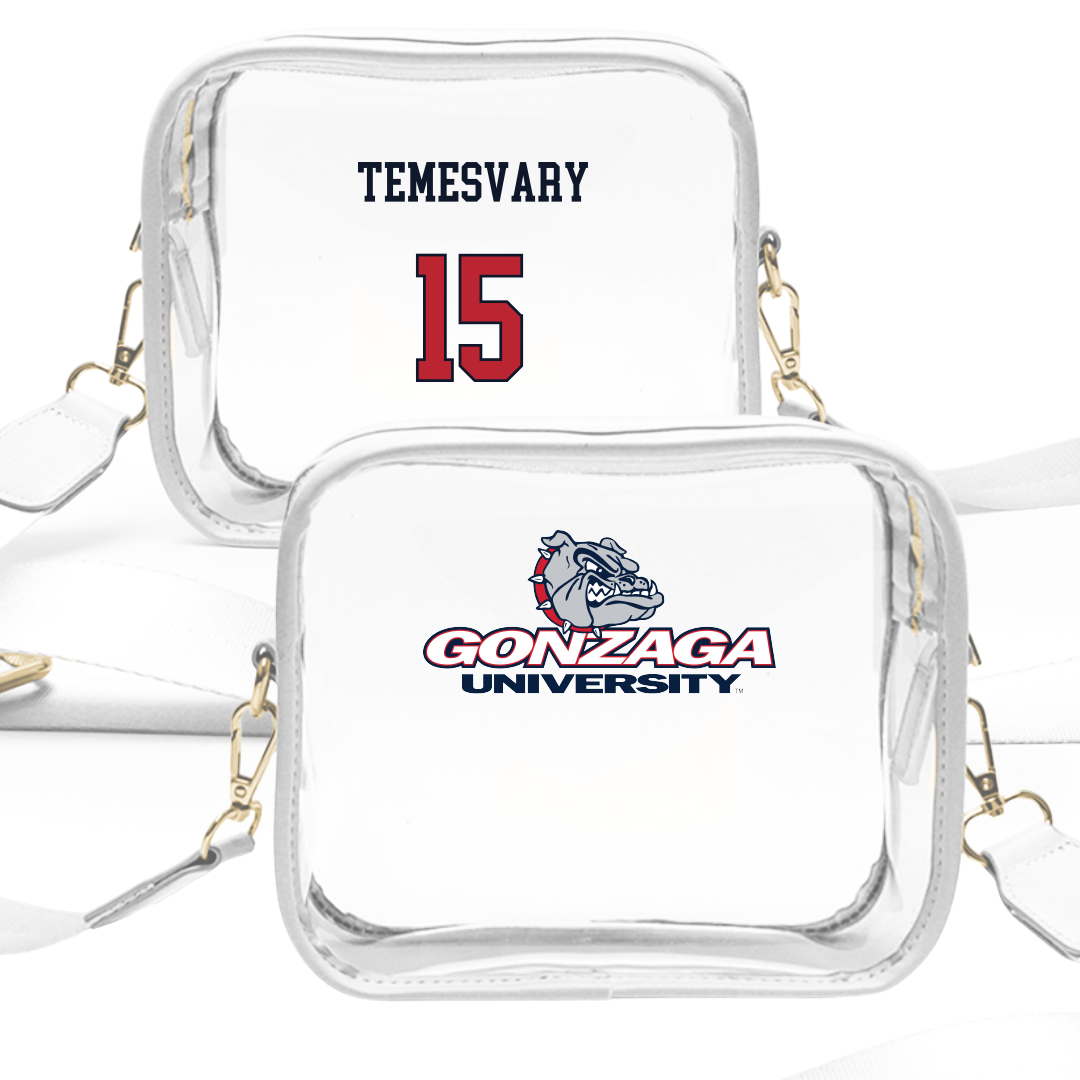 Gonzaga University Baseball White Clear Stadium Bag - #15 Vincent Temesvary