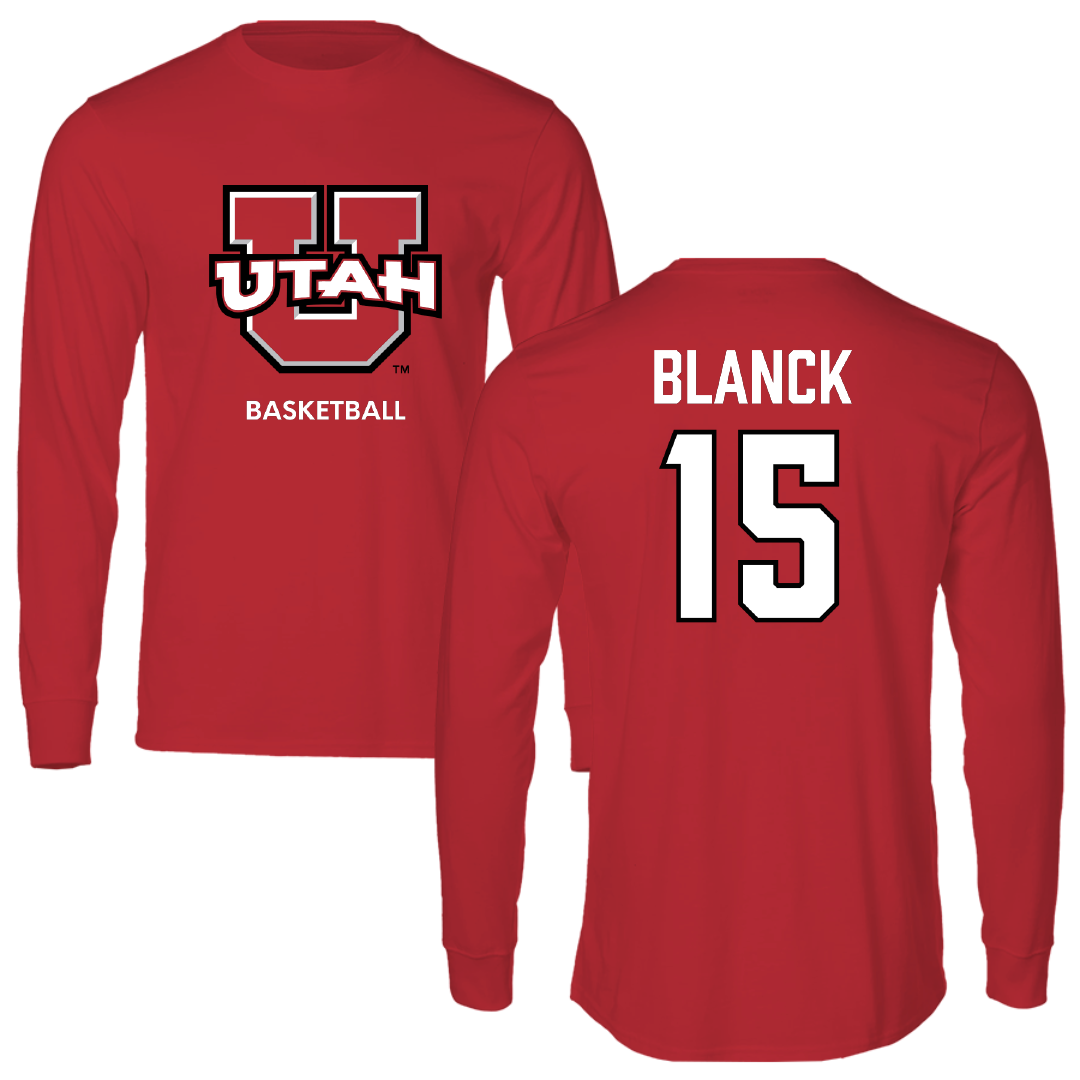 University of Utah Basketball (W) Red Utes Performance Long Sleeve - #15 Alyssa Blanck
