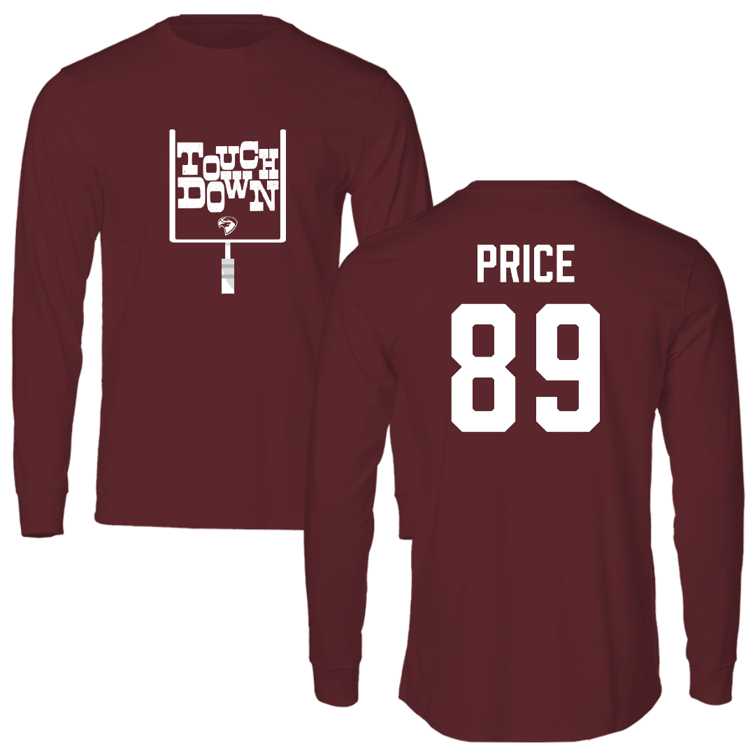 Fairmont State University Football Maroon Touchdown Performance Long Sleeve - #89 Dawson Price