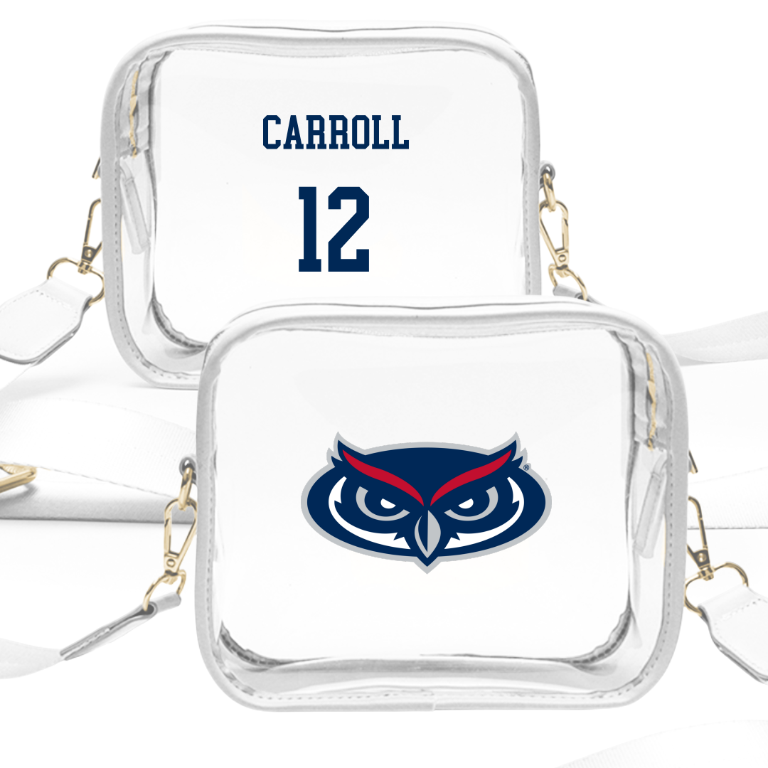 Florida Atlantic University Basketball (M) White Clear Stadium Bag - #12 Tre Carroll