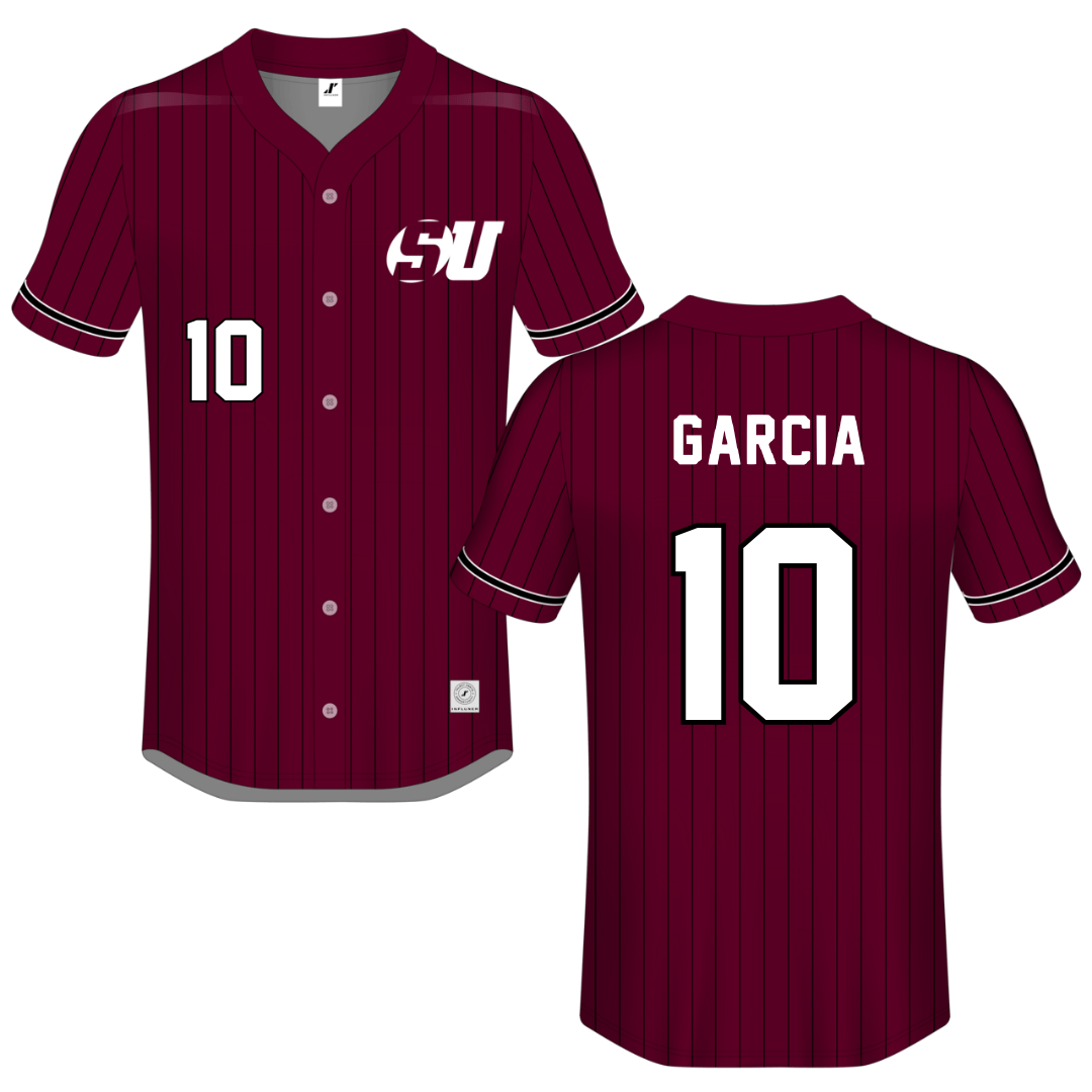 Schreiner University Maroon Button-Down Jersey - #10 Elizabeth Garcia