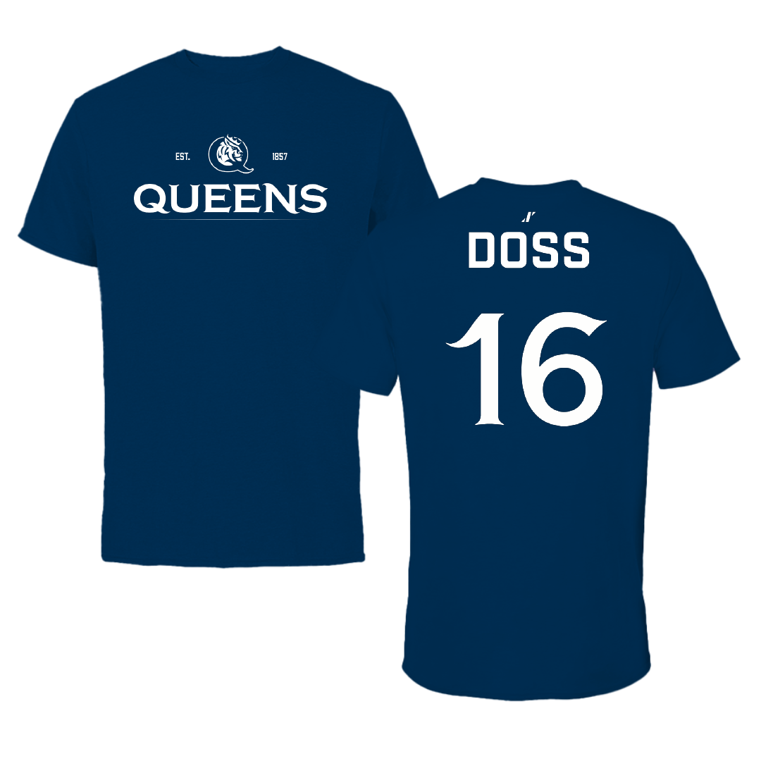 Queens University of Charlotte Baseball Navy General Tee - #16 Gage Doss