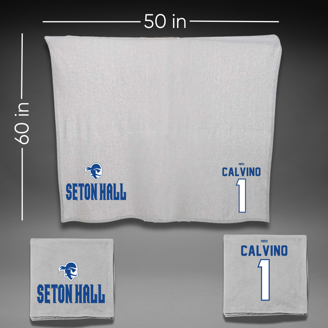 Seton Hall University Rugby Gray Blanket - #1 Cayden Calvino