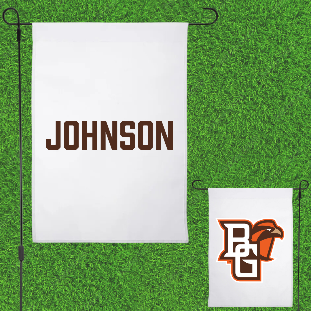 Bowling Green State University Swimming & Diving White Garden Flag - Alexandra Johnson